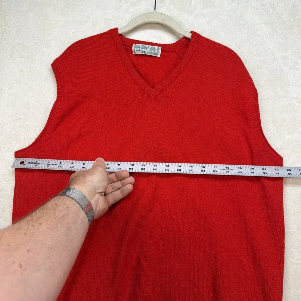 Glen Abbey Lambswool Sweater Vest V Neck Made in Ireland Mens 46‎ Large